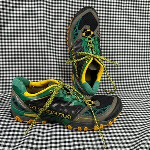 La Sportiva Bushido Trail Running Gorpcore Yellow Green Shoe Men's Size 10.5